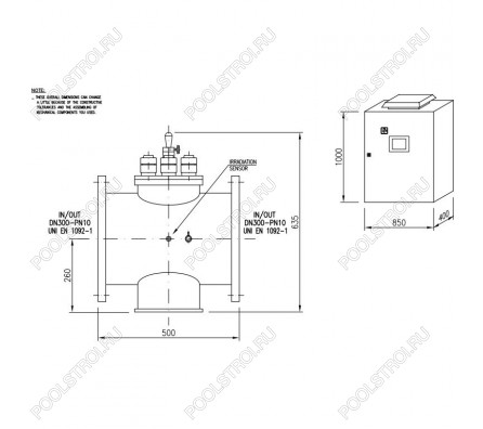 Ультрафиолетовая установка Sita UV SMP 105 TC PR (750 м3, DN300, 2х5.8 кВт)
